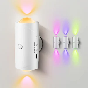 Veilleuse LED avec détecteur de mouvement, 7 couleurs, rechargeable