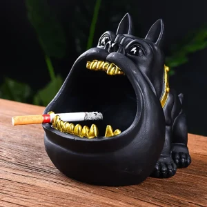 1 cendrier décoratif en forme de chien bully, boîte de rangement pour clés