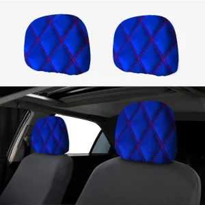 Lot de 2 housses d'appui-tête à motif diamant, matériau souple