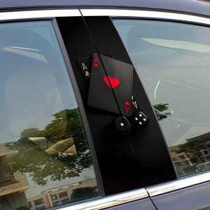 Lot de 2 autocollants de voiture motif carte de poker, en vinyle