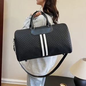 Sac de voyage élégant en PU grande capacité, sac fourre-tout multifonctionnel pour le week-end