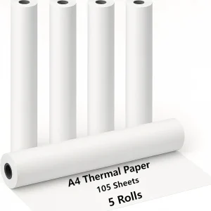 5 Rouleaux Papier Thermique A4, Papier Imprimante Thermique