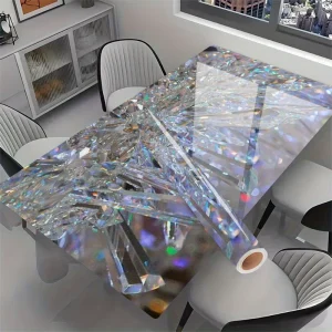 Autocollant de bureau en vinyle 2D à motif diamant (1 pièce) , 1 metre