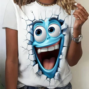 T-shirt décontracté à manches courtes pour femme