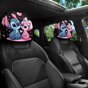 Lot de 2 housses d'appui-tête Disney à motifs Stitch et Lilo