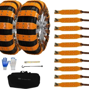 AUTO HIGH Lot de 10 chaînes à neige universelles pour voiture