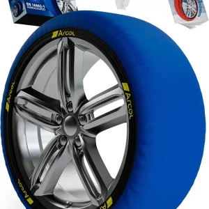 ARCOL Chaussettes à Neige Textile Homologué en 16662-1 - Deux Chaussette Neige pour Auto.