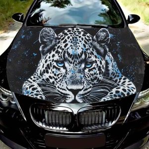 Autocollants latéraux de capot de voiture Blue Leopard