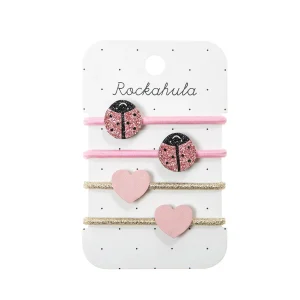 Rockahula  - Lola Ladybird Glitter Elastiekjes - Set van 4