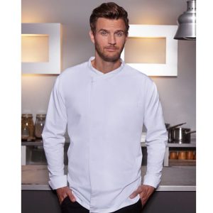 Long-sleeve throw-over chef shirt basic