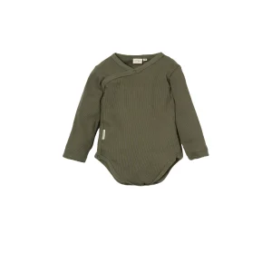 Little Indians Baby Overslagromper Lange mouw Dusty olive