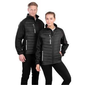 Black compass padded softshell jacket