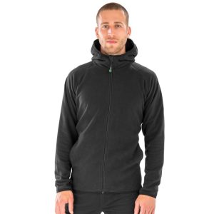 Hooded recycled microfleece jacket
