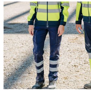 Pantalon stretch multipoches à bandes réfléchissantes