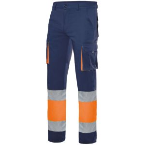 Pantalon multipoches bicolore haute visibilité