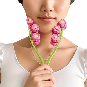 Appareil de massage facial, rouleau de massage en forme de fleur pour un visage raffermissant et tonifiant, outil de beauté