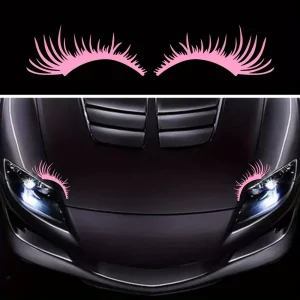 Lot de 2 autocollants réalistes pour phares de voiture, en vinyle, imperméables