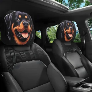 Lot de 2 housses d'appuie-tête de voiture à motif Rottweiler