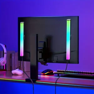 Barres lumineuses LED intelligentes, lot de 2, RVB avec synchronisation musicale