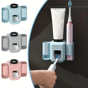 1 porte-brosse à dents avec distributeur automatique de dentifrice