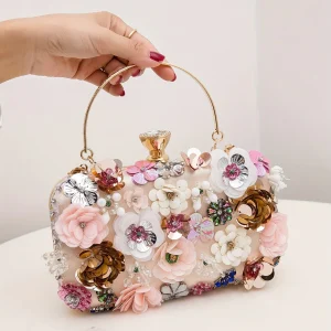 Mini sac de soirée à fleurs