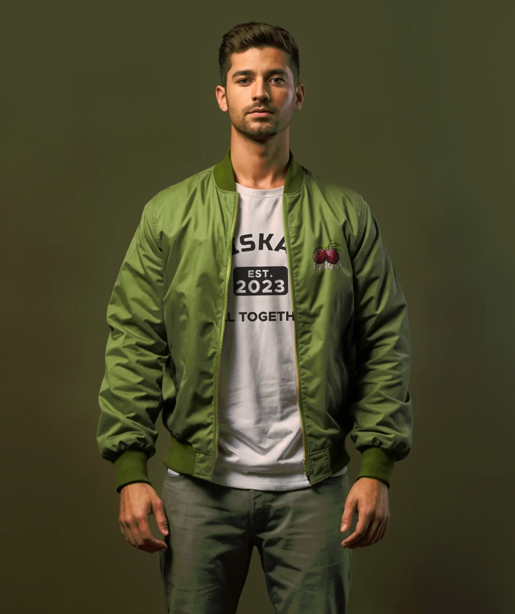 Veste bomber – Lychees – 100 % Polyester Recyclé