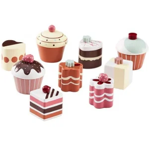 Kids Concept - 9 Houten Taartjes en Cupcakes uit de Bistro collectie